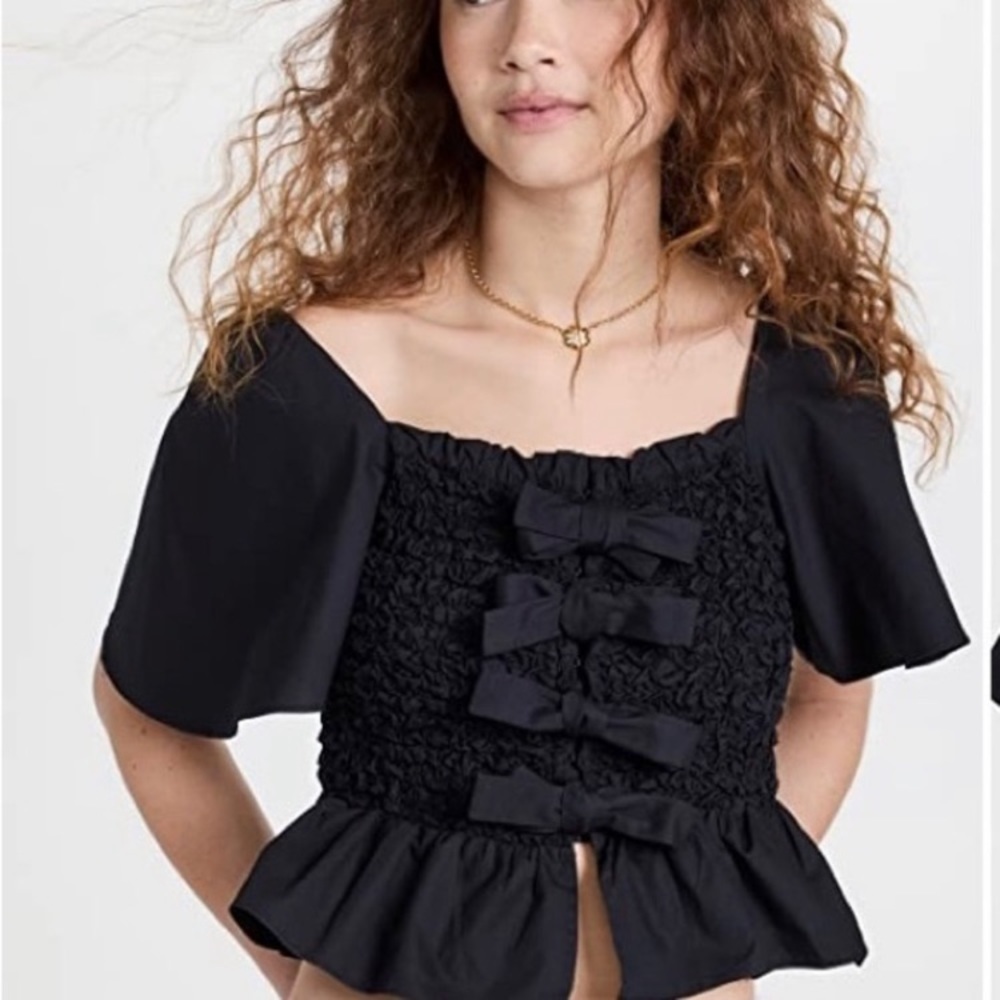 En Saison Black Matisse Cropped Top - M NWT
